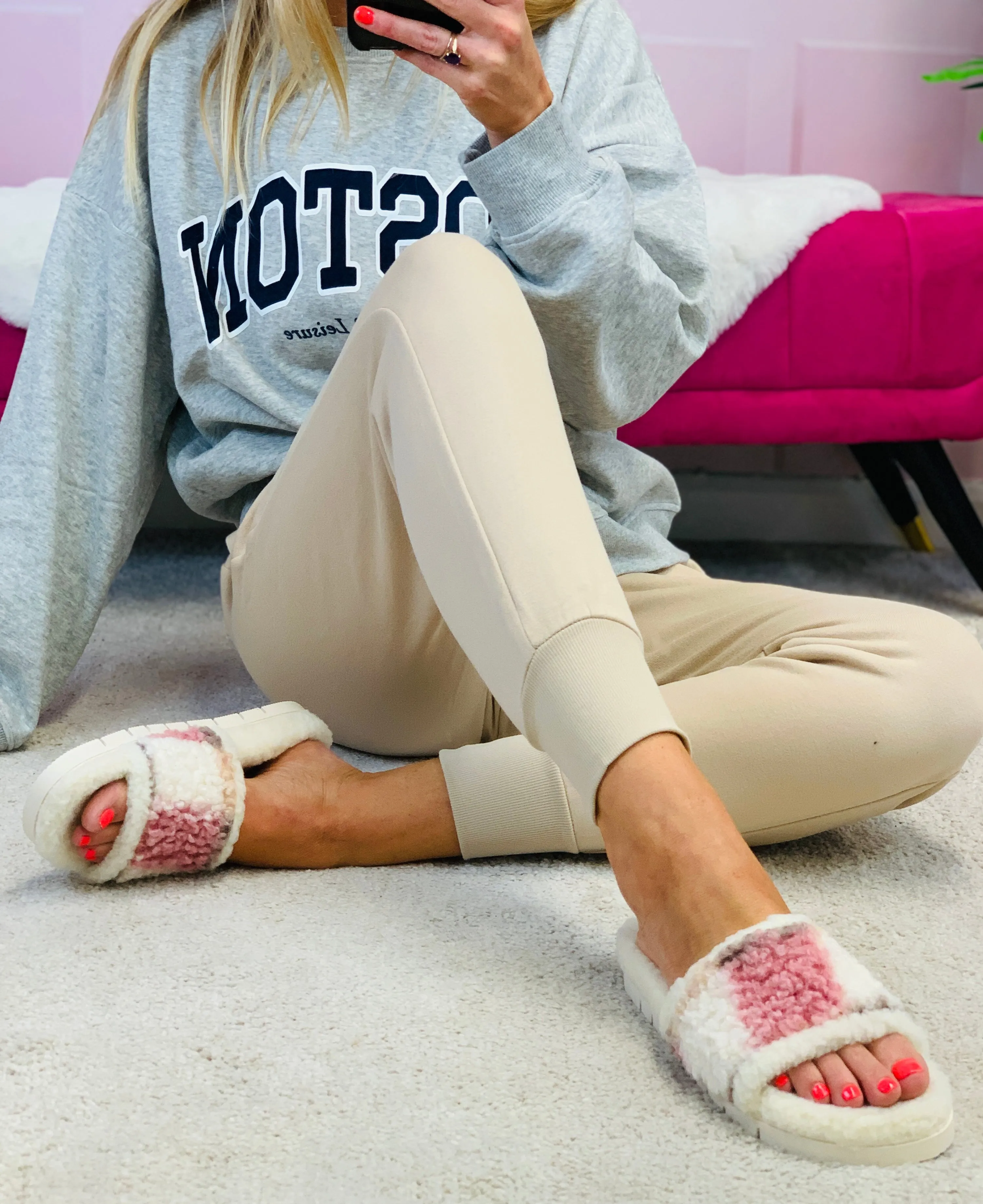 Aberdeen Pink Slide Slipper