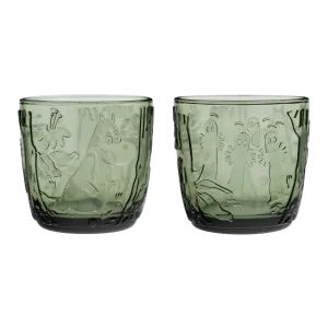 Arabia Moomin Forest Green Glass Tumblers (Set of 2)