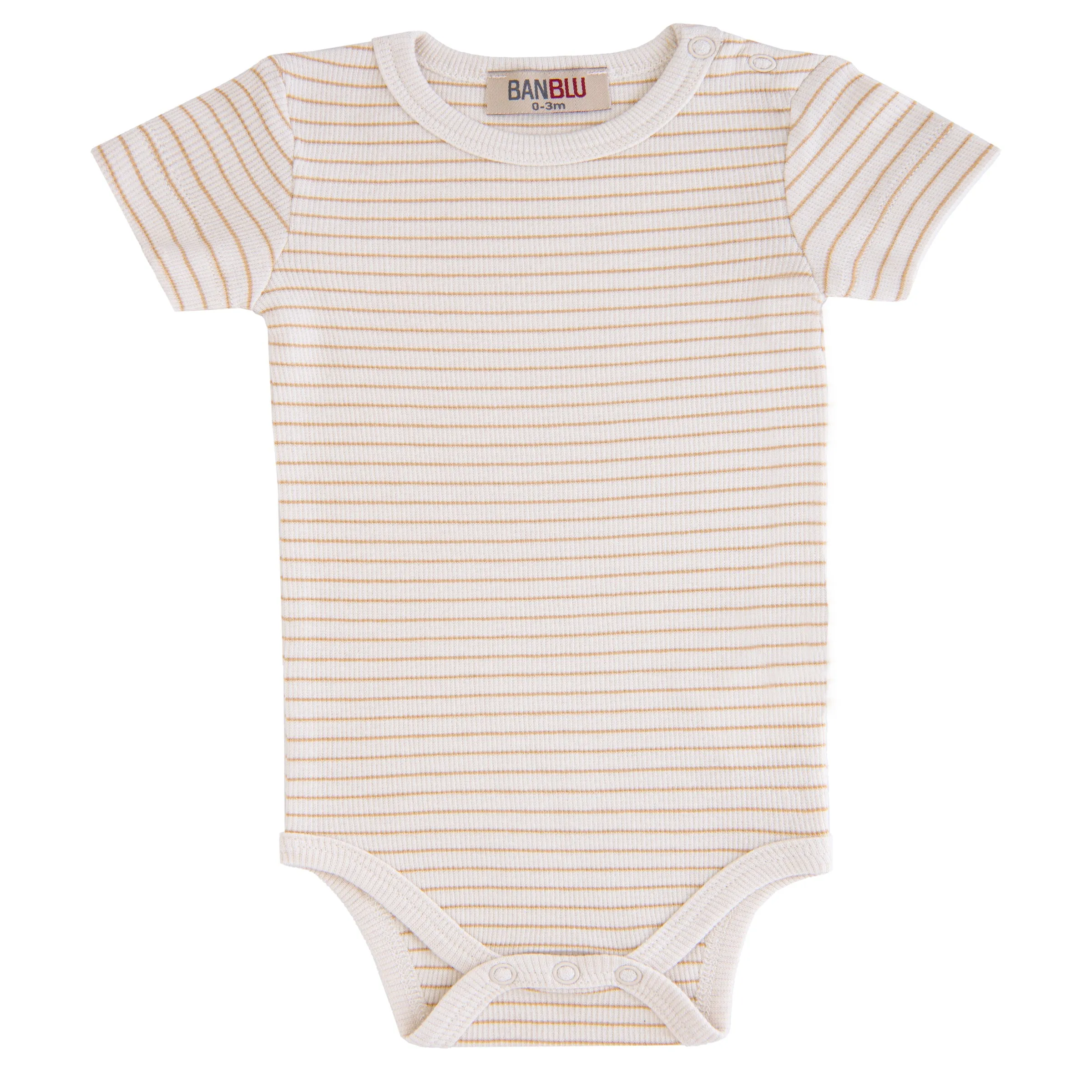 Beige Striped Modal Bodysuit