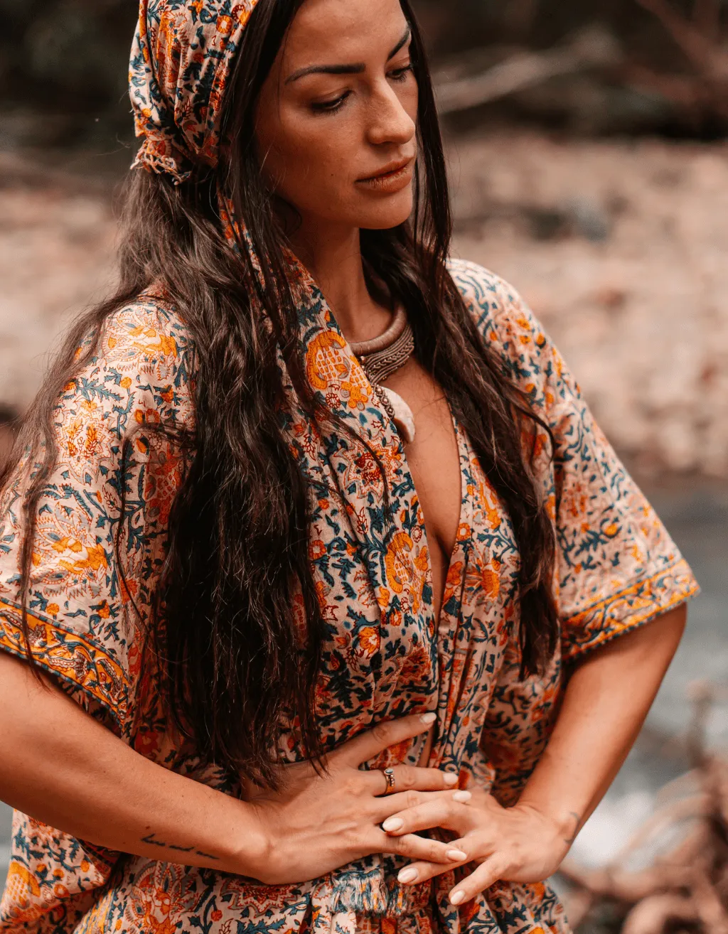 Cotton Yoga Kimono - Saffron