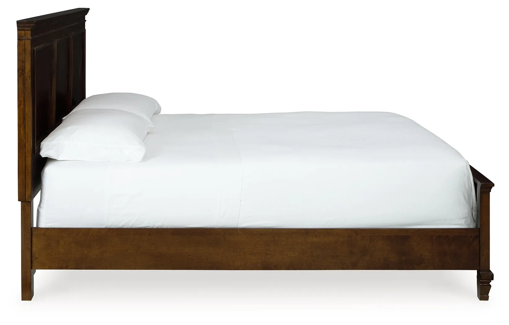 Danabrin King Panel Bed with Mirrored Dresser and 2 Nightstands in Brown