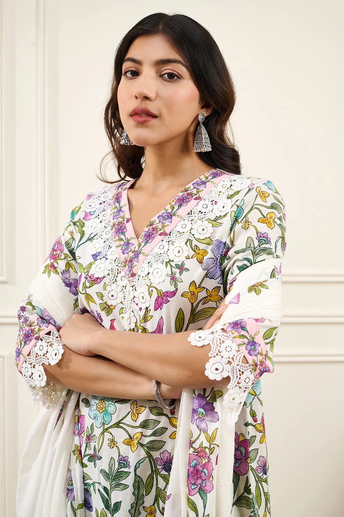 Gul-Bahaar Straight KURTA WITH PALAZZO AND DUPATTA- SET OF 3