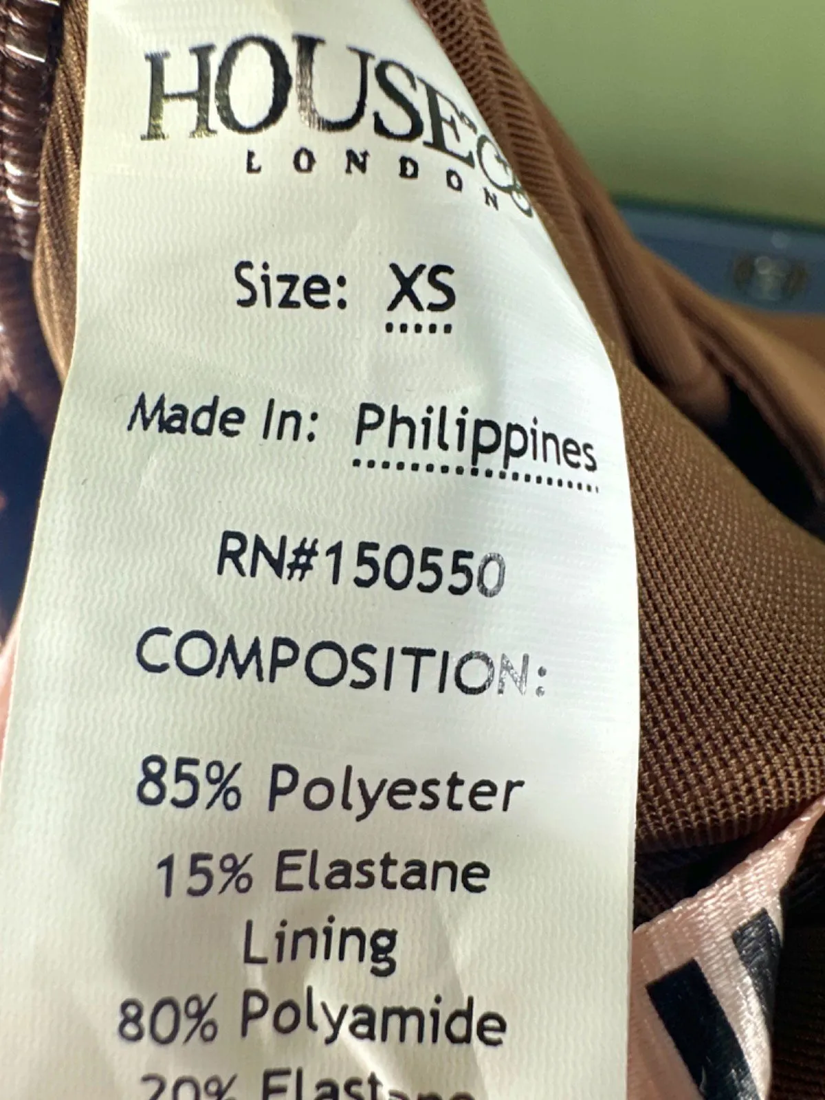 House of CB Brown Isolde Ruched Leggings UK XS