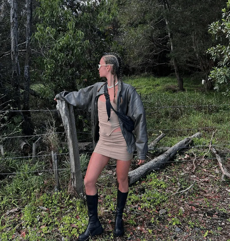 House of CB - Flavia and Nisha Beige Sculpting Corset and Mini Skirt