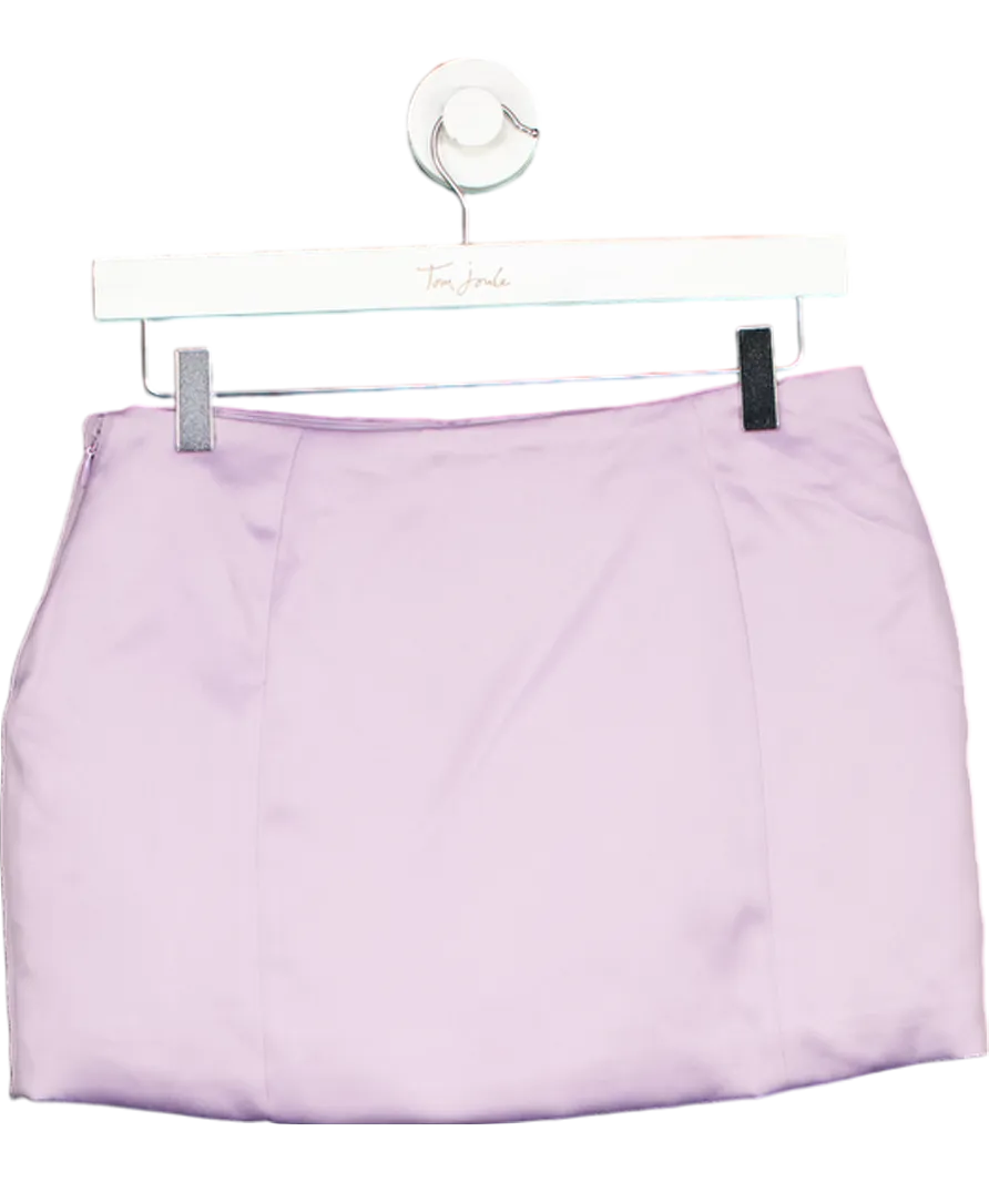 House of CB Purple Elodie Satin Mini Skirt UK S