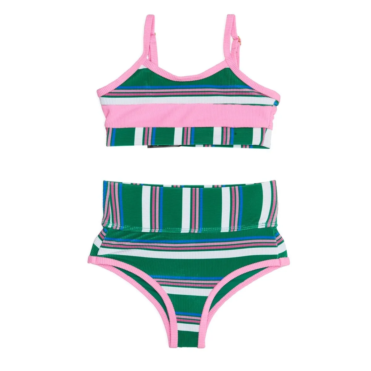 JELLY BEAN STRIPE LITTLE EVA AND EMMIE TWO PIECE BIKINI