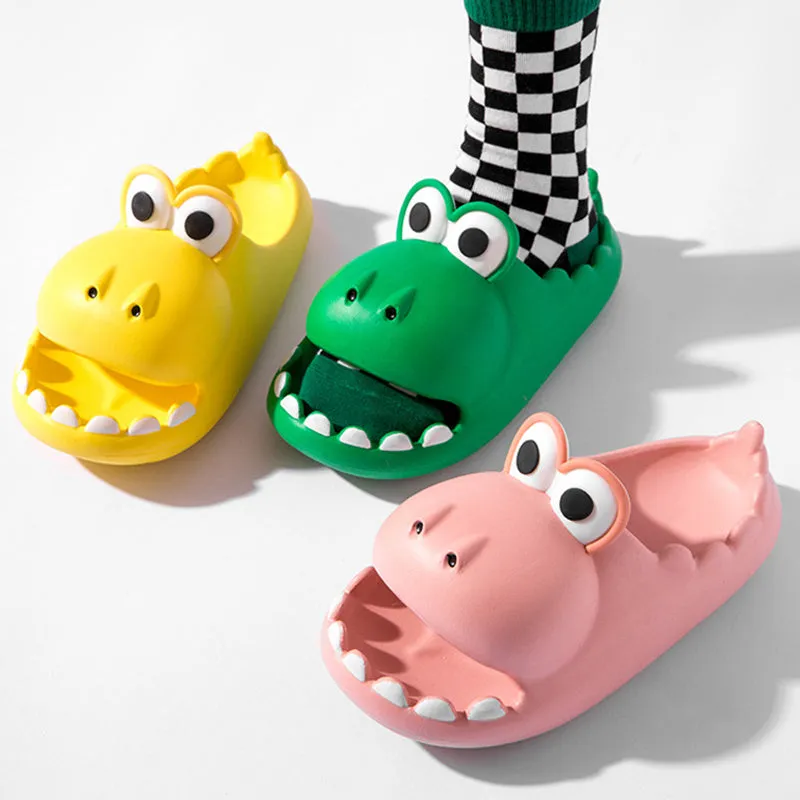 Lucyever Cute Platform Dinosaur Slippers Women 2022 Summer Thick Bottom EVA Womens Slides