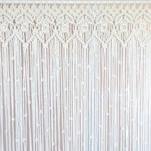 Macrame Rope Curtain with Petals and Arch design | 7 ft x 4 ft