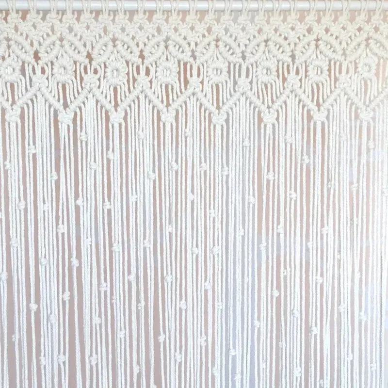 Macrame Rope Curtain with Petals and Arch design | 7 ft x 4 ft