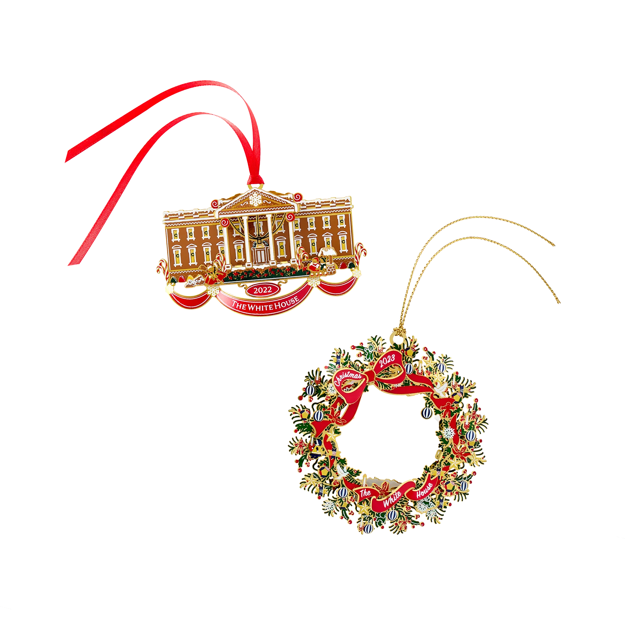 Official 2023 White House Christmas Ornament and Official 2022 White House Christmas Ornament, Bundle