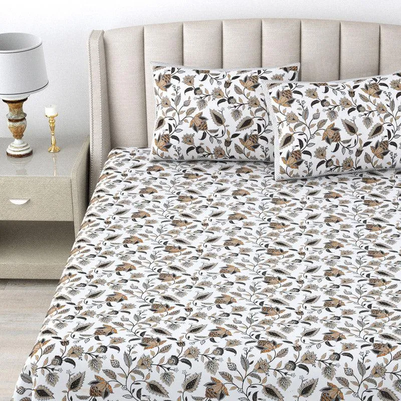 Shannon Floral Bedsheet - Brown