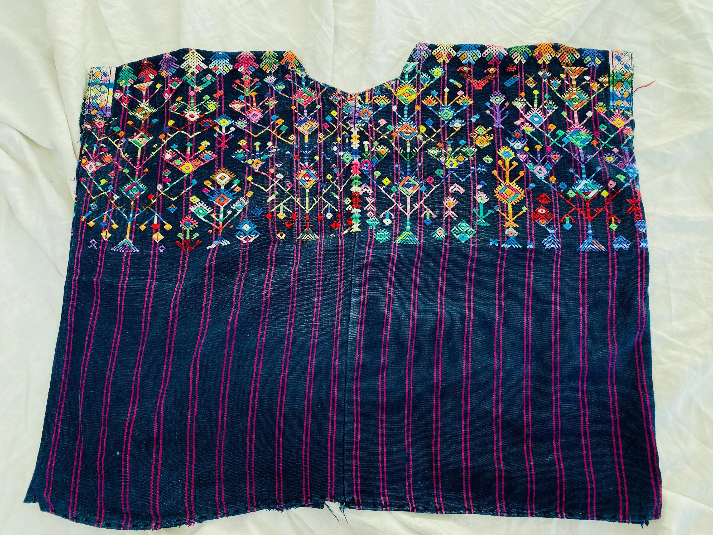 Vintage Guatemalan Huipil. Nahuala Indigo.