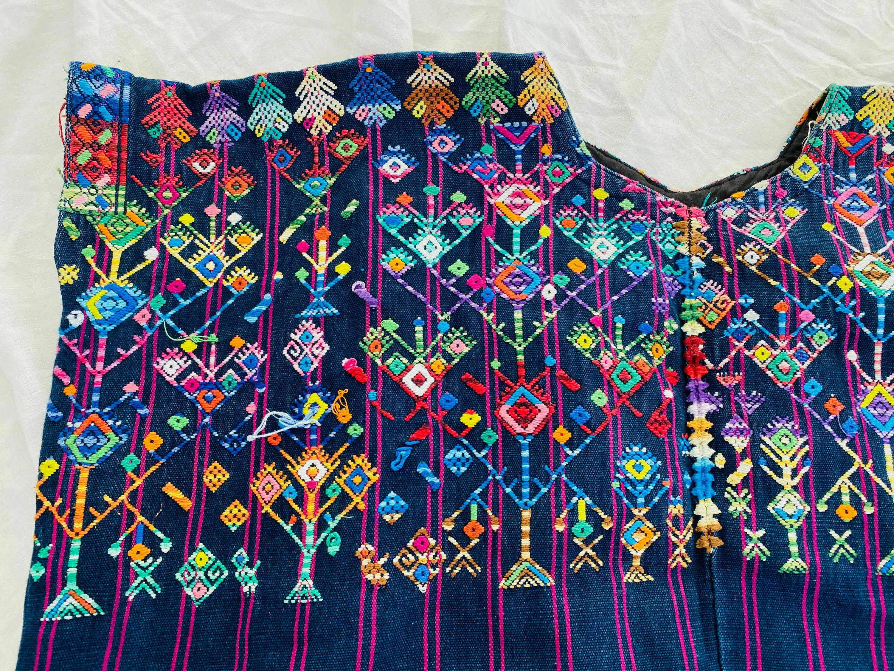 Vintage Guatemalan Huipil. Nahuala Indigo.