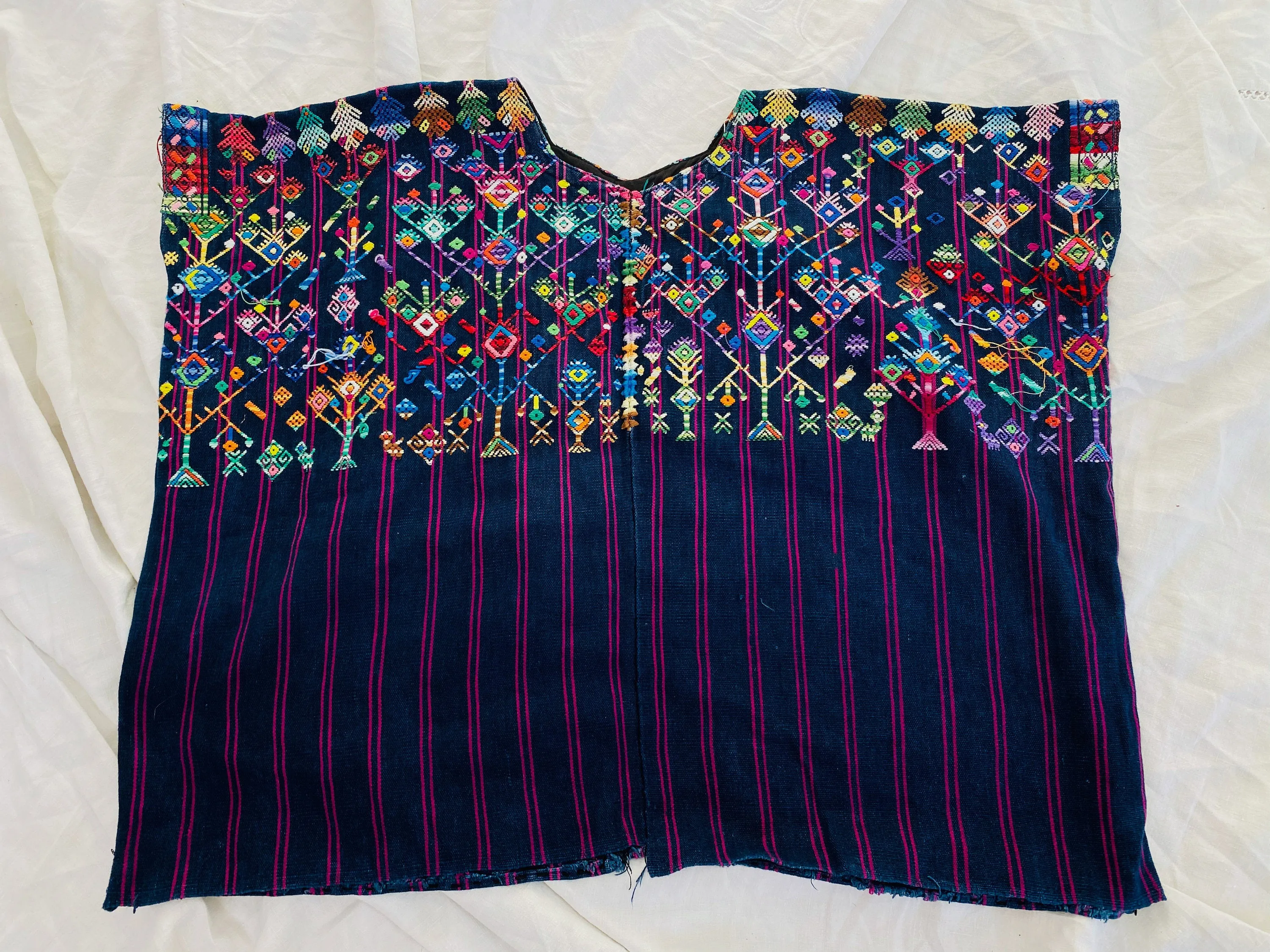 Vintage Guatemalan Huipil. Nahuala Indigo.