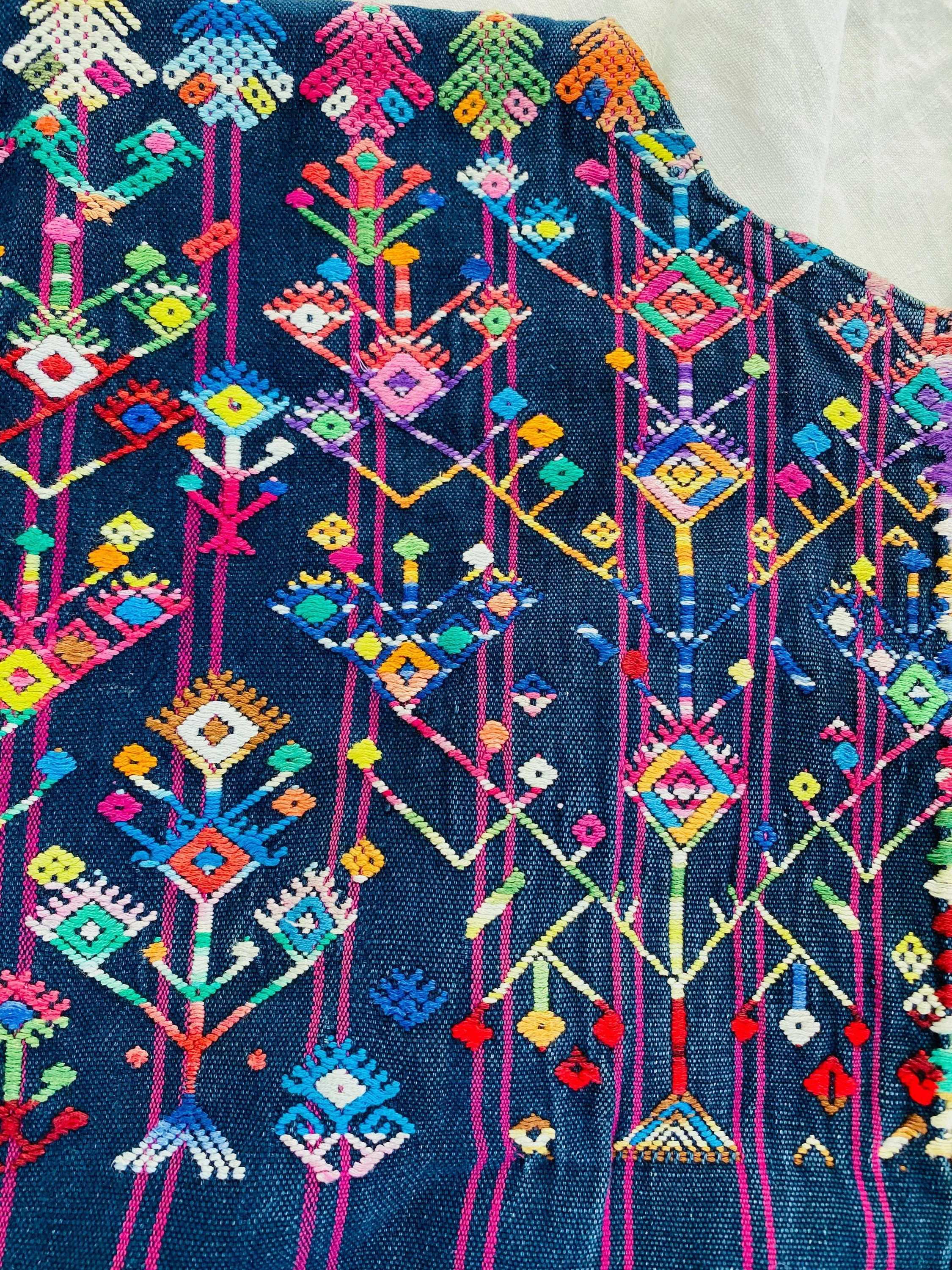 Vintage Guatemalan Huipil. Nahuala Indigo.